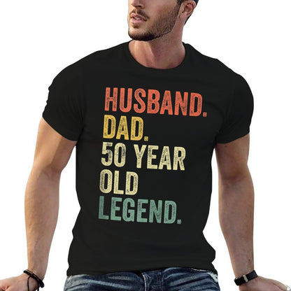 Mens Funny 50th Birthdays For Men Gifts Vintage Dad 1970  Easy-care T-Shirt