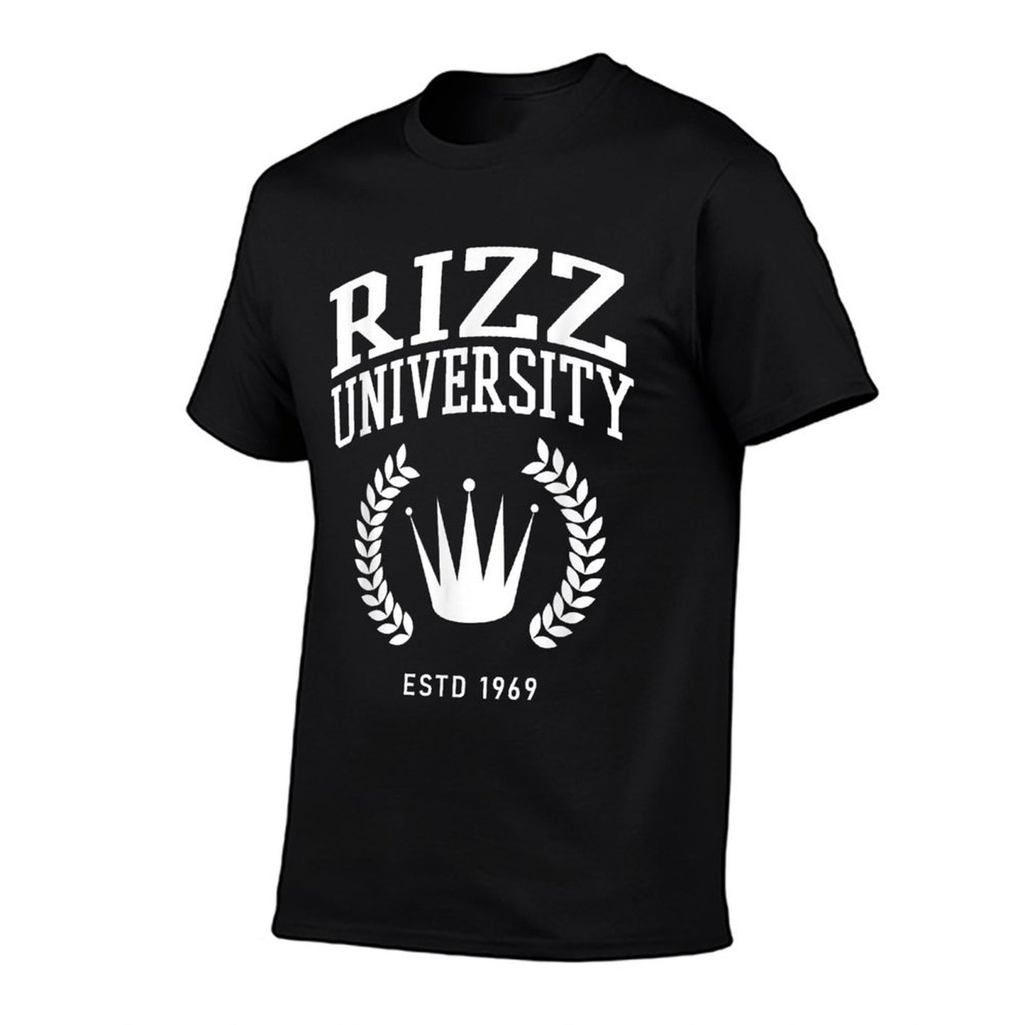 Rizz University Funny Meme Rizzler W Rizz God  Ribbed Collar T-Shirt