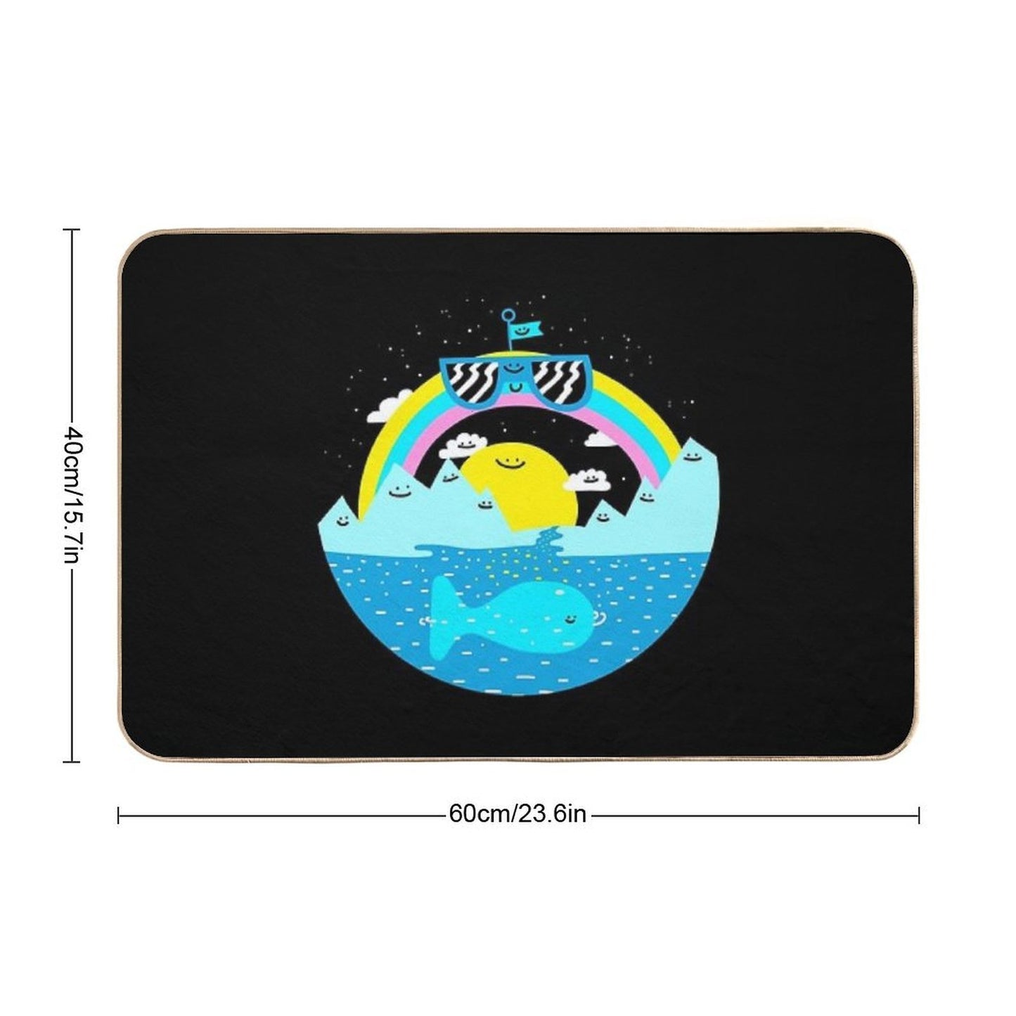 Rainbow Space World  Toxin-Free Bath Mat