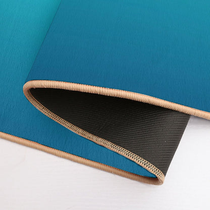 Preppy Summer Beach Teal Blue Turquoise Ombre  Repositionable Bath Mat