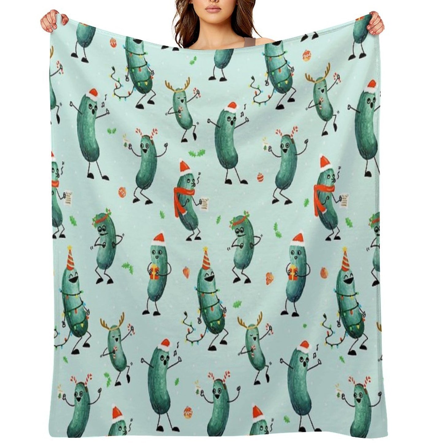 Holiday Pickle Party! Quick-dry Throw Blanket
