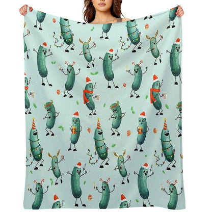 Holiday Pickle Party! Quick-dry Throw Blanket