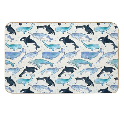 Whales, Orcas & Narwhals  Repositionable Bath Mat