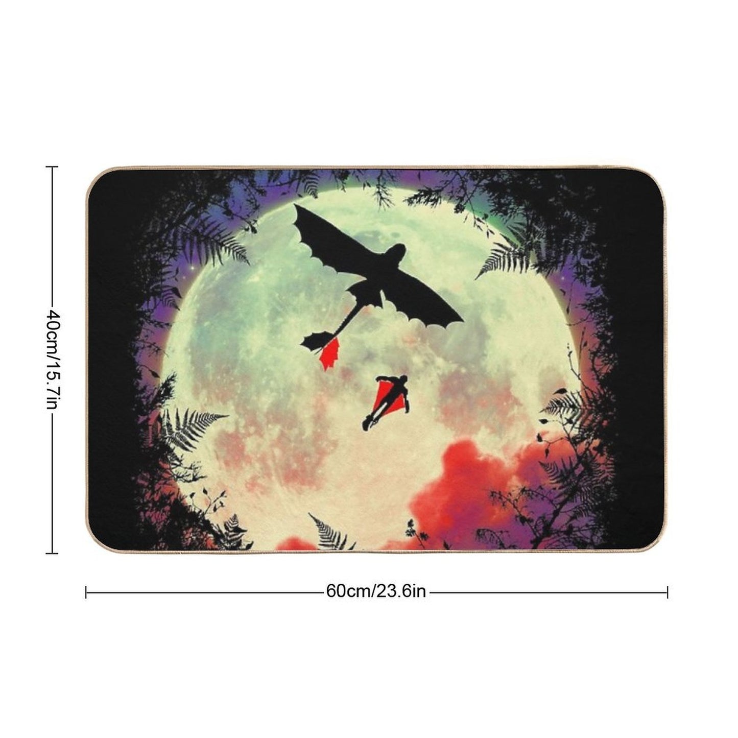 Dragon Moon  Repositionable Bath Mat