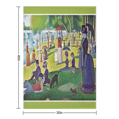 Seurat's A Sunday Afternoon on La Grande Jatte - Fine Art Pointillism Velvety-soft Throw Blanket