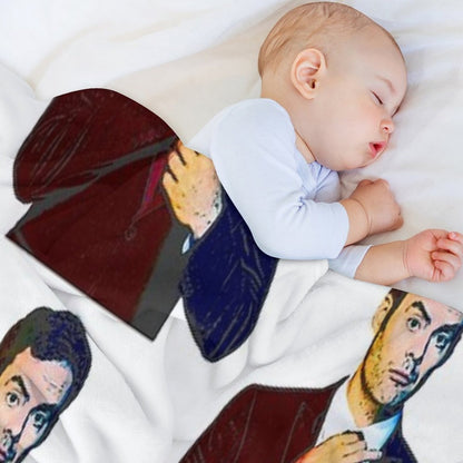 Pastel Holographic Bill Hader Sustainable Throw Blanket