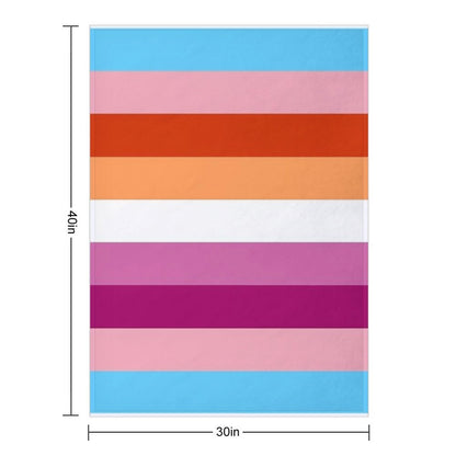 Trans Lesbian Flag Machine-washable Throw Blanket