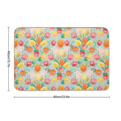 Tulips And Nasturtiums  Pet-Safe Bath Mat