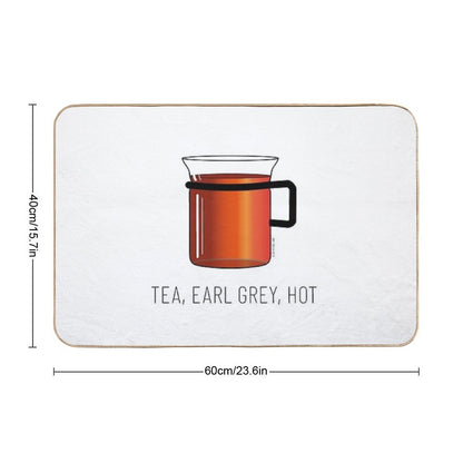 Tea, Earl Grey, Hot - Captain Picard, Star Trek TNG, (light Backgrounds)  Long-Lasting Bath Mat