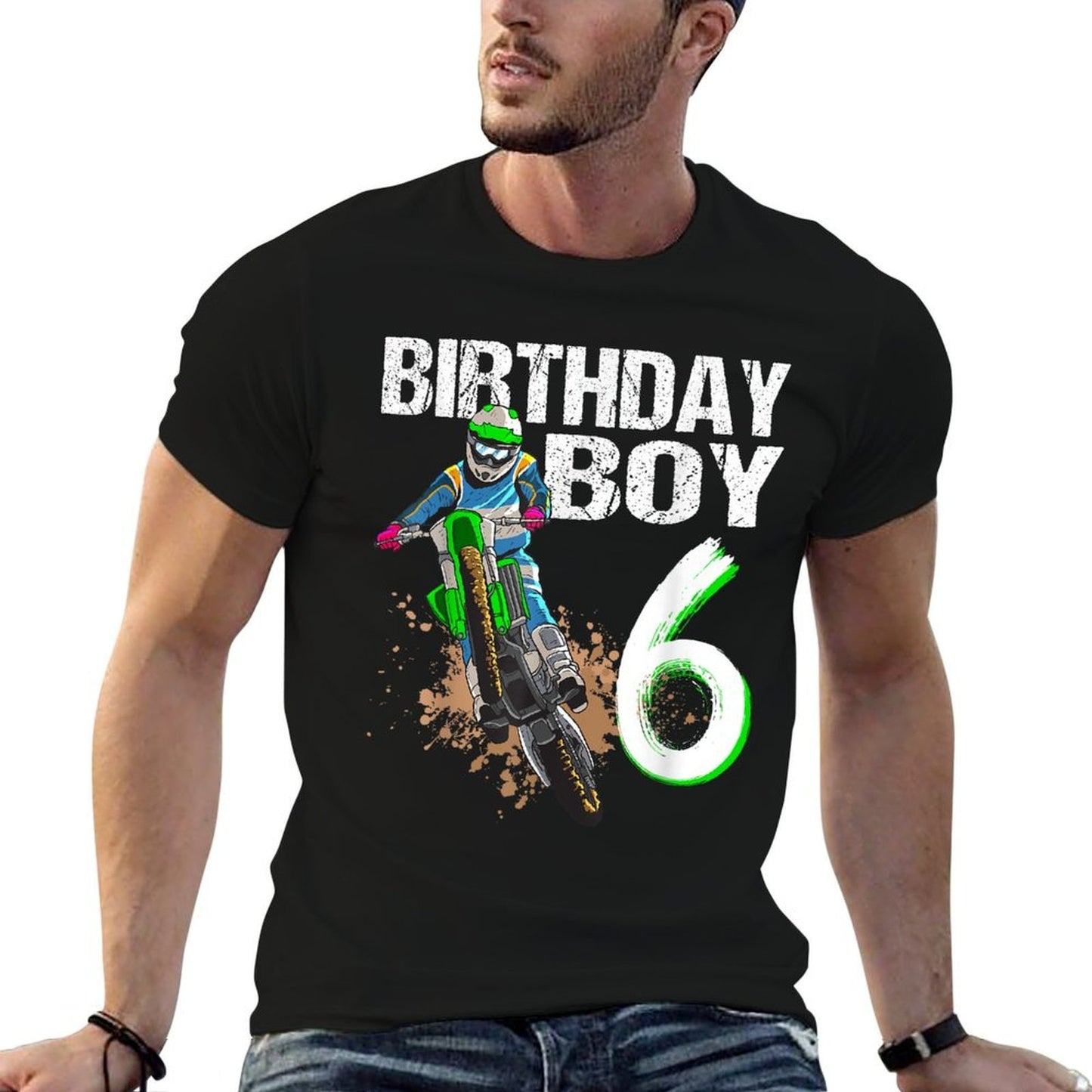 Dirtbike Motocross MX - Borthday Boy 6 Th Birthday Toddler  Breathable T-Shirt