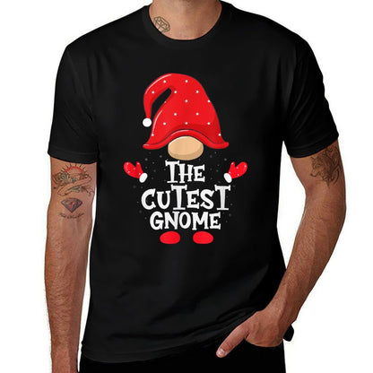 The Cutest Gnome - Funny Matching Family Group Christmas  Rolled Sleeves T-Shirt