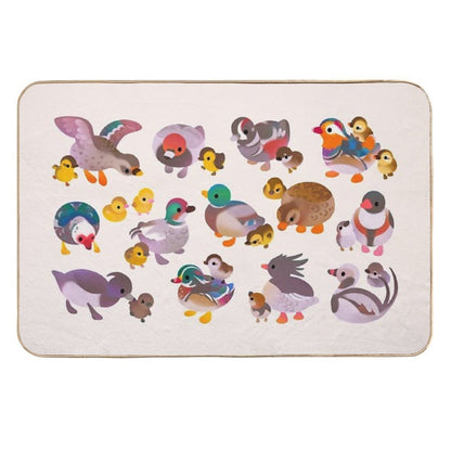 Duck And Duckling  Easy To Clean Bath Mat