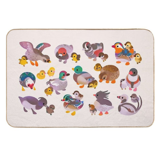 Duck And Duckling  Easy To Clean Bath Mat