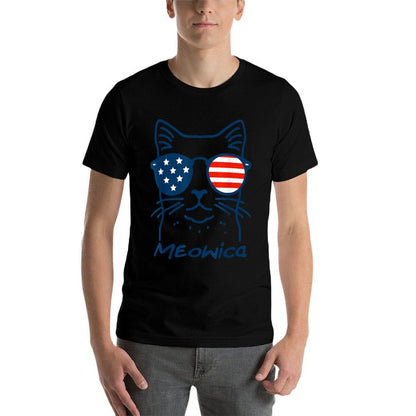 Meowica USA Merica Cat 4th of July Funny Patriotic  Durable T-Shirt