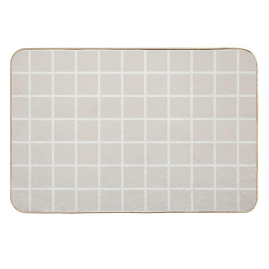 Beige Cararra Check Pattern 2  Repositionable Bath Mat