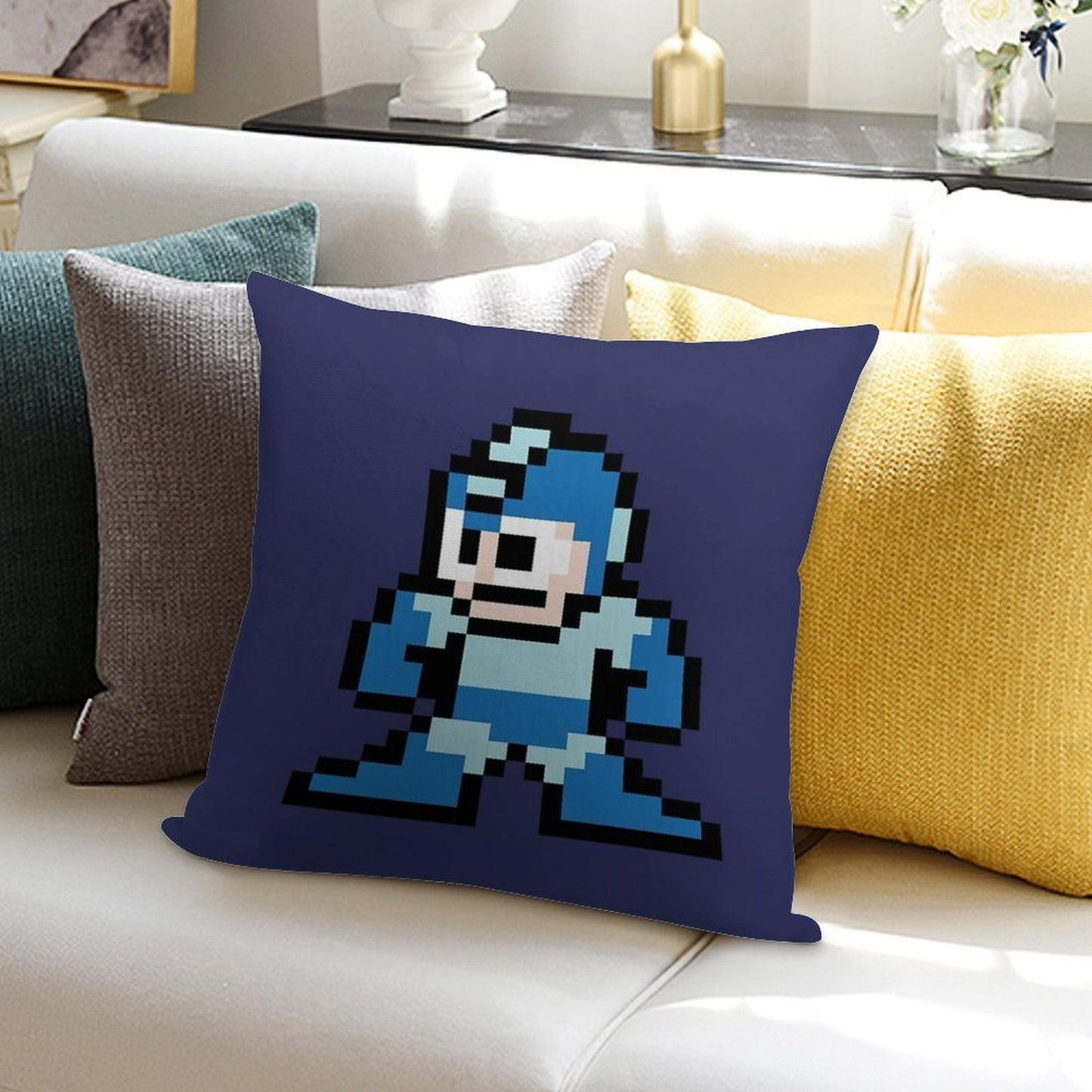 Mega Man - Gift for Gamer - Present for Video Game Lover Soft Warmth Comfort Throw Pillow