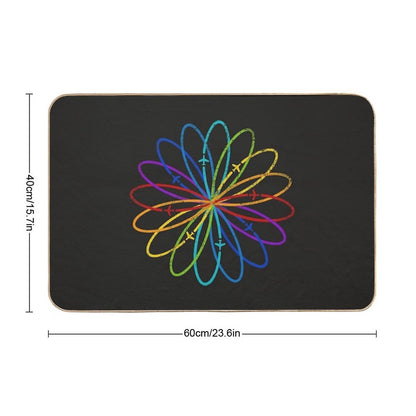 Infinite Rainbow Flower Flight  Versatile Bath Mat