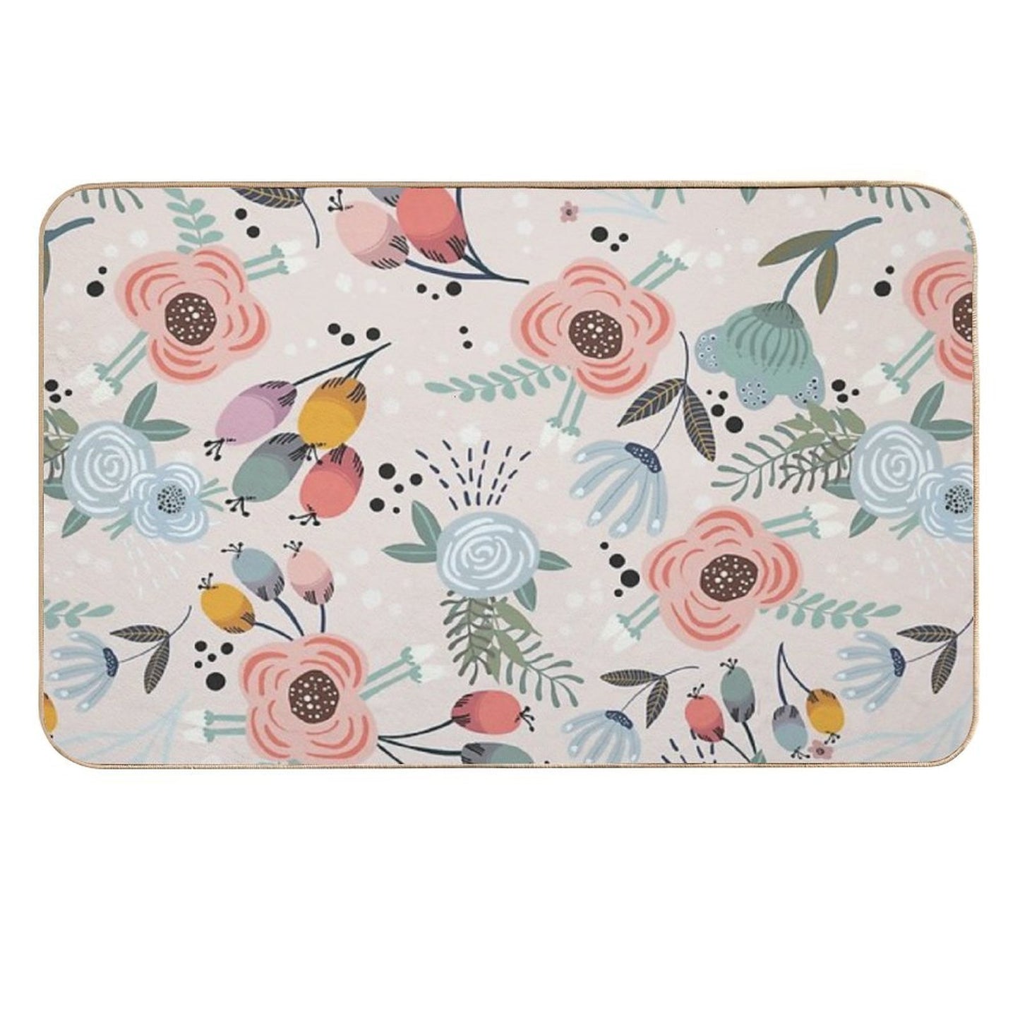 Festive Flowers - Pink Durable Bath Mat