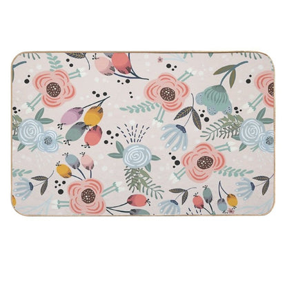 Festive Flowers - Pink Durable Bath Mat