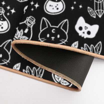 Herb Witch  Black And White  Nikury Durable Bath Mat