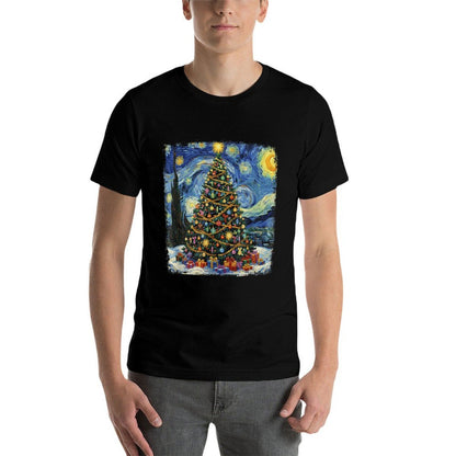 Christmas Tree Van Gogh Starry Night Christmas 2025  Vintage-inspired T-Shirt