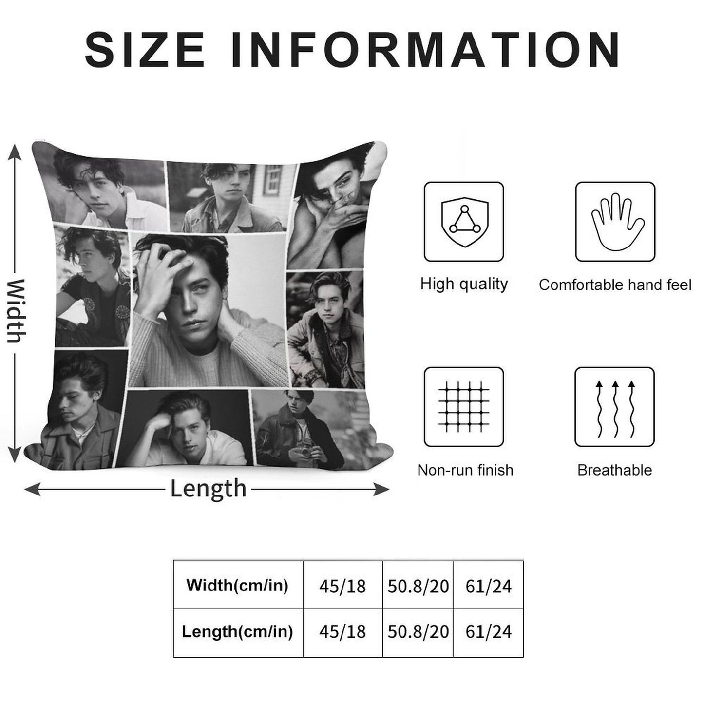 Cole Sprouse Black And White Soft Gift Ready Throw Pillow