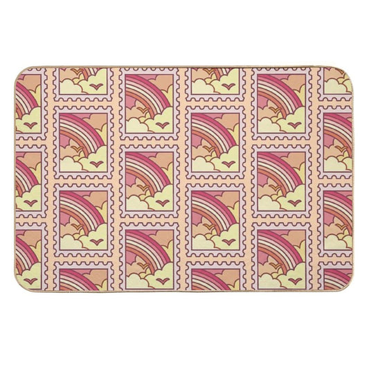 Lesbian Pride Stamp  Repositionable Bath Mat