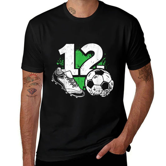 12th Birthday Boy Soccer Player Football 12 Years Old  Polyester Blend T-Shirt
