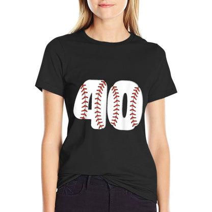 Baseball Number 40 Baseball Birthday 40 Baseball Themed 40th  Lightweight T-Shirt