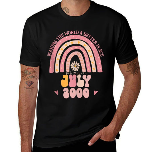 Turning 25 Retro July 2000 25th Birthday for Women  Easy-care T-Shirt
