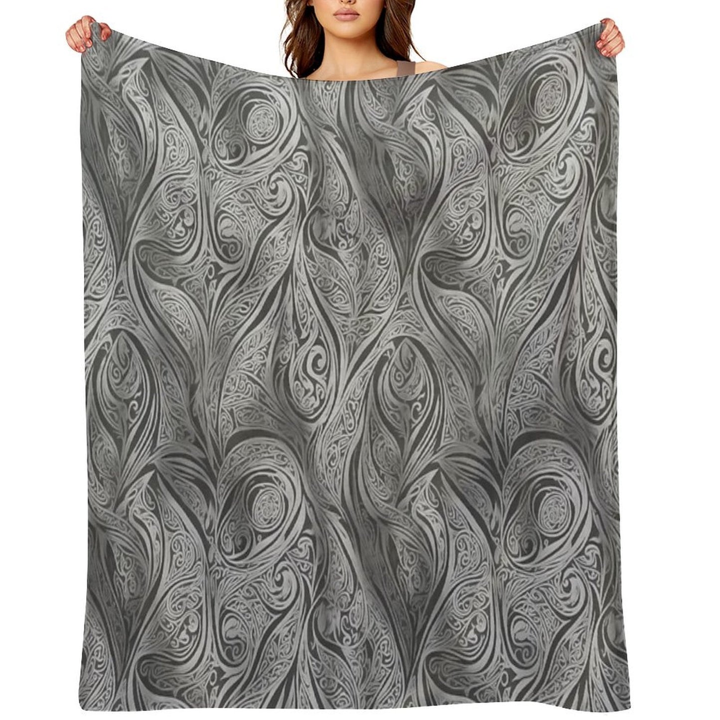Kowhaiwhai Pattern, Maori Pattern Travel-friendly Throw Blanket