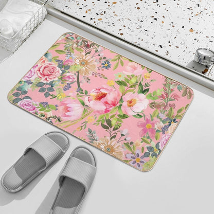 Vintage Floral Pattern  Long-Lasting Bath Mat