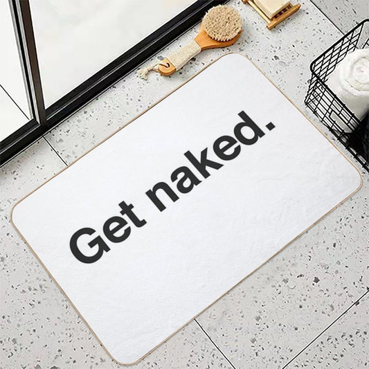 Get Naked - Black And White  Easy To Clean Bath Mat