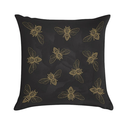 Mandala Bees Soft Shrink-Resistant Throw Pillow