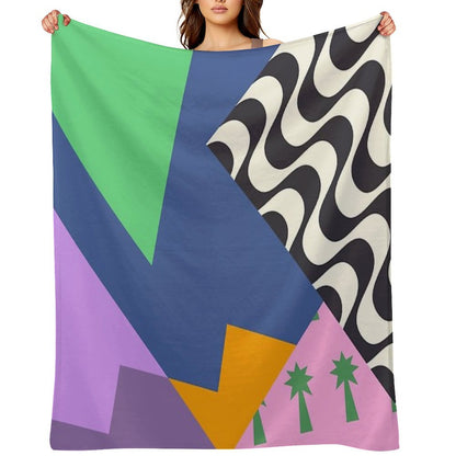 Colorful Abstract Geometric Pop Art Travel-friendly Throw Blanket