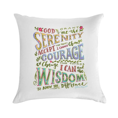Serenity Prayer Hand Lettered Soft Skin-Friendly Throw Pillow