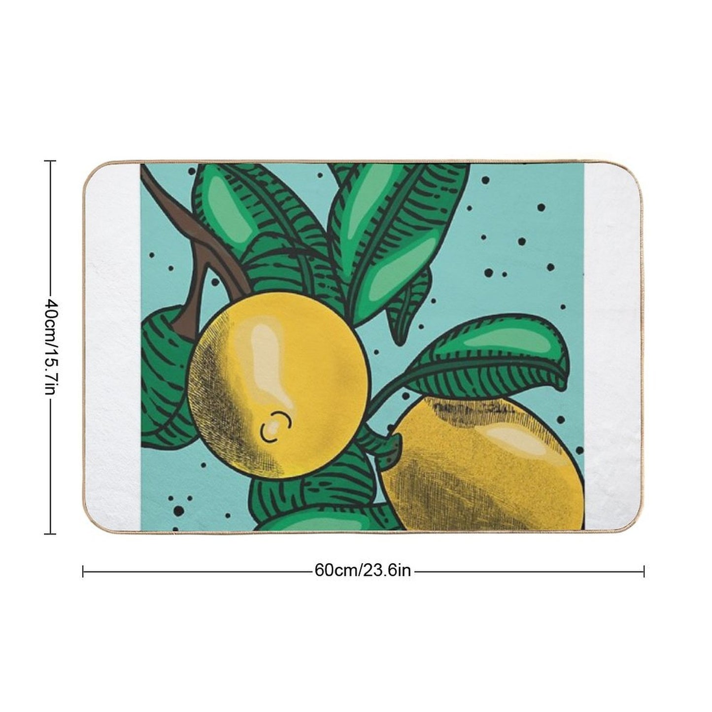 Lovely Lemons Light Turquoise  Dirt-Trapping Bath Mat