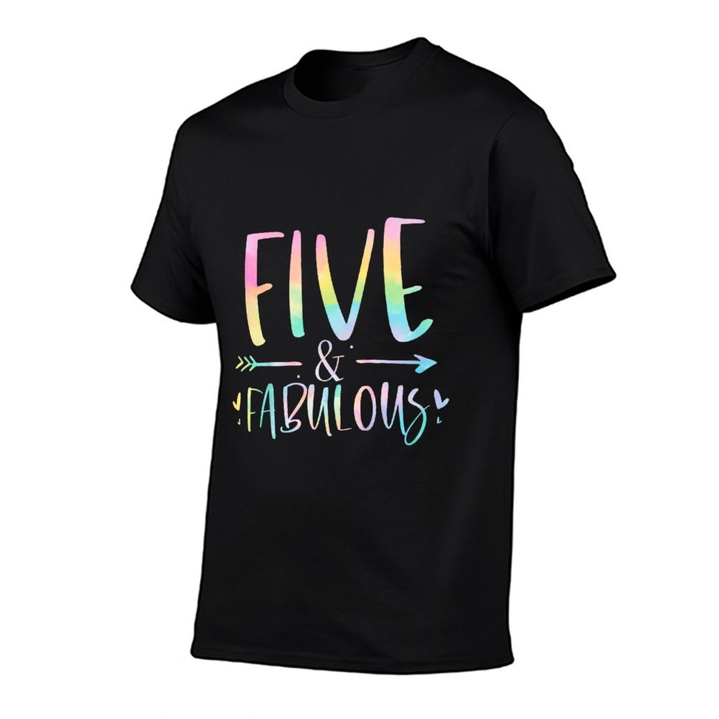 Five And Fabulous 5 Year Old Girls Birthday Tie Dye  Tagless Design T-Shirt
