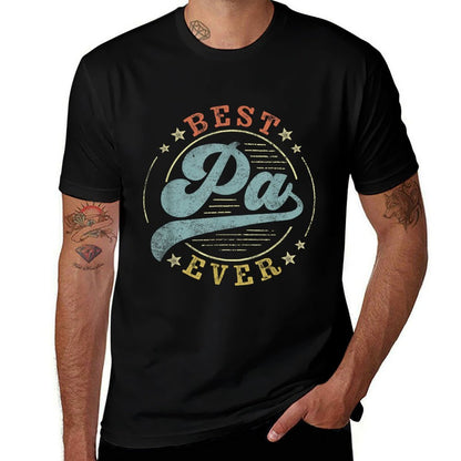 Best Pa Ever Fathers Day Pa Gifts Vintage Emblem  Summer-ready Fabric T-Shirt