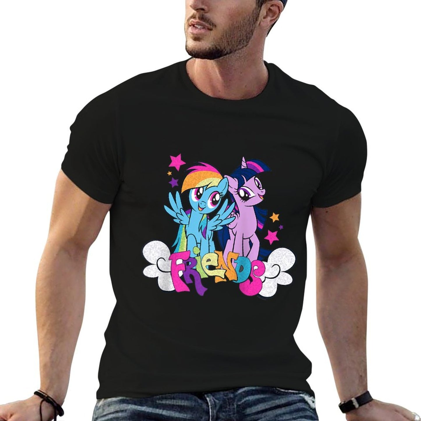 My Little Pony Friendship Is Magic Rainbow Twilight Friends Raglan Baseball  Easy-care T-Shirt