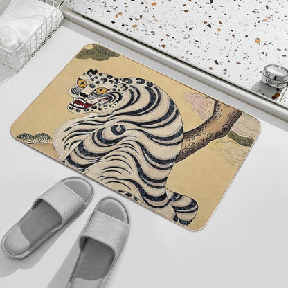 Korean Striped Tiger Minhwa  Repositionable Bath Mat