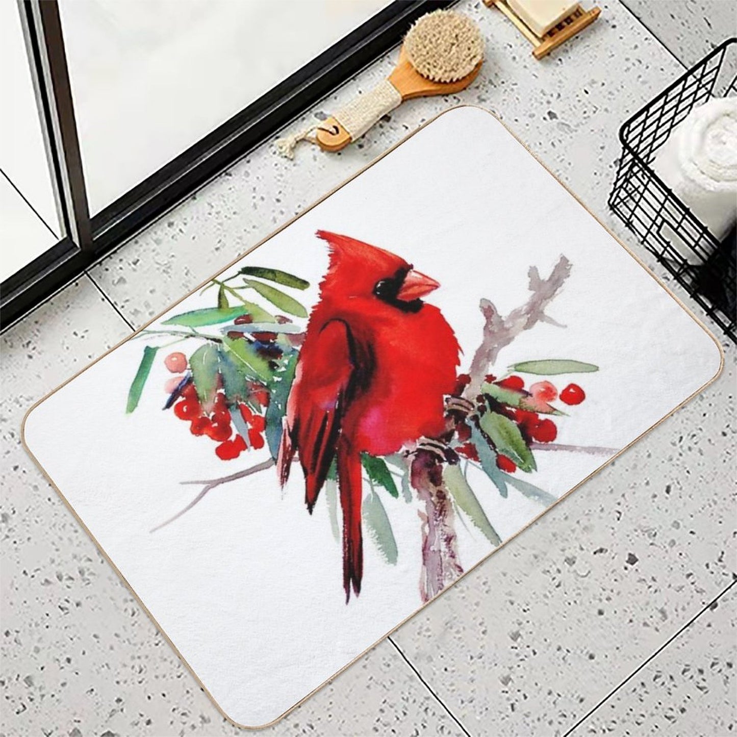 Red Cardinal  Multi-Purpose Bath Mat