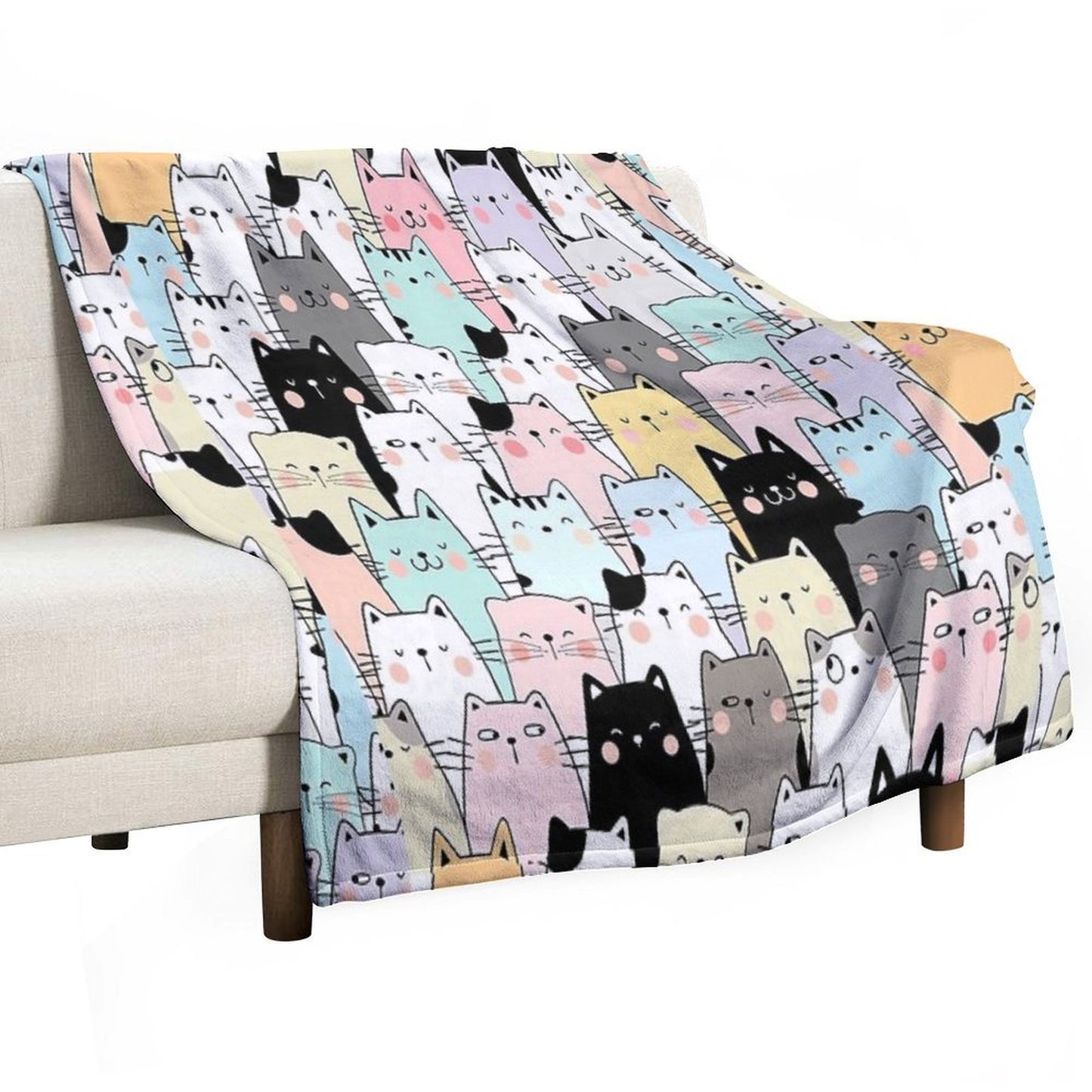 Colorful Cats Lightweight Throw Blanket