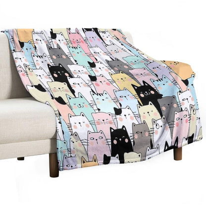 Colorful Cats Lightweight Throw Blanket