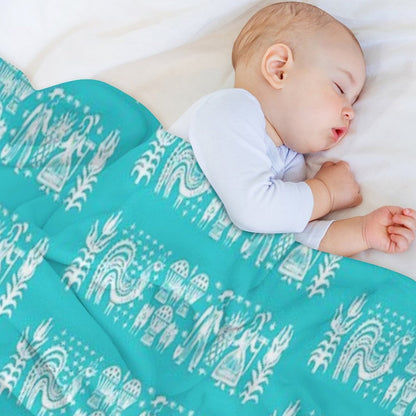 White Pyrex Amish Butterprint Pattern Travel-friendly Throw Blanket