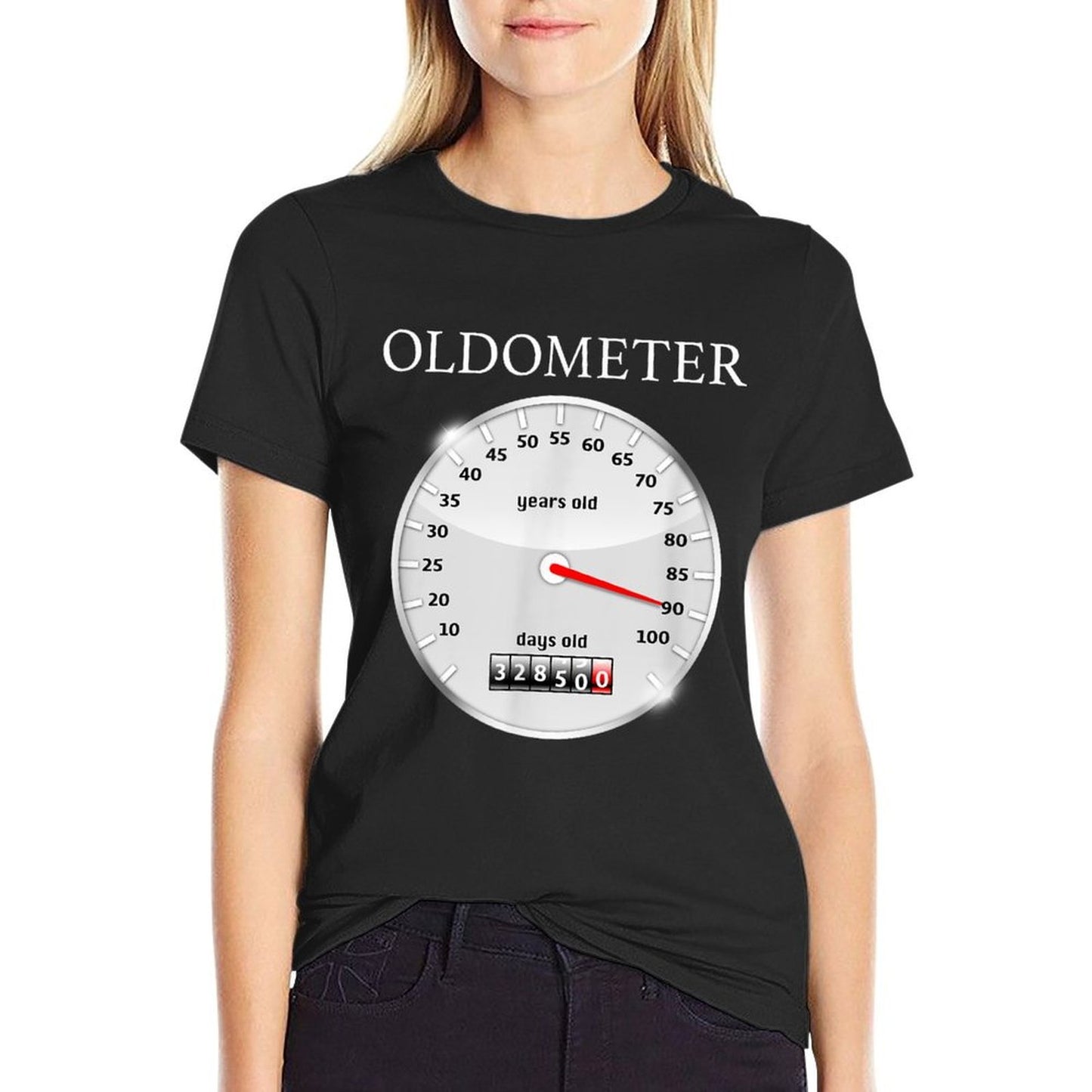 Oldometer 90 Years Old Vintage 90th Birthday  Stretchy T-Shirt