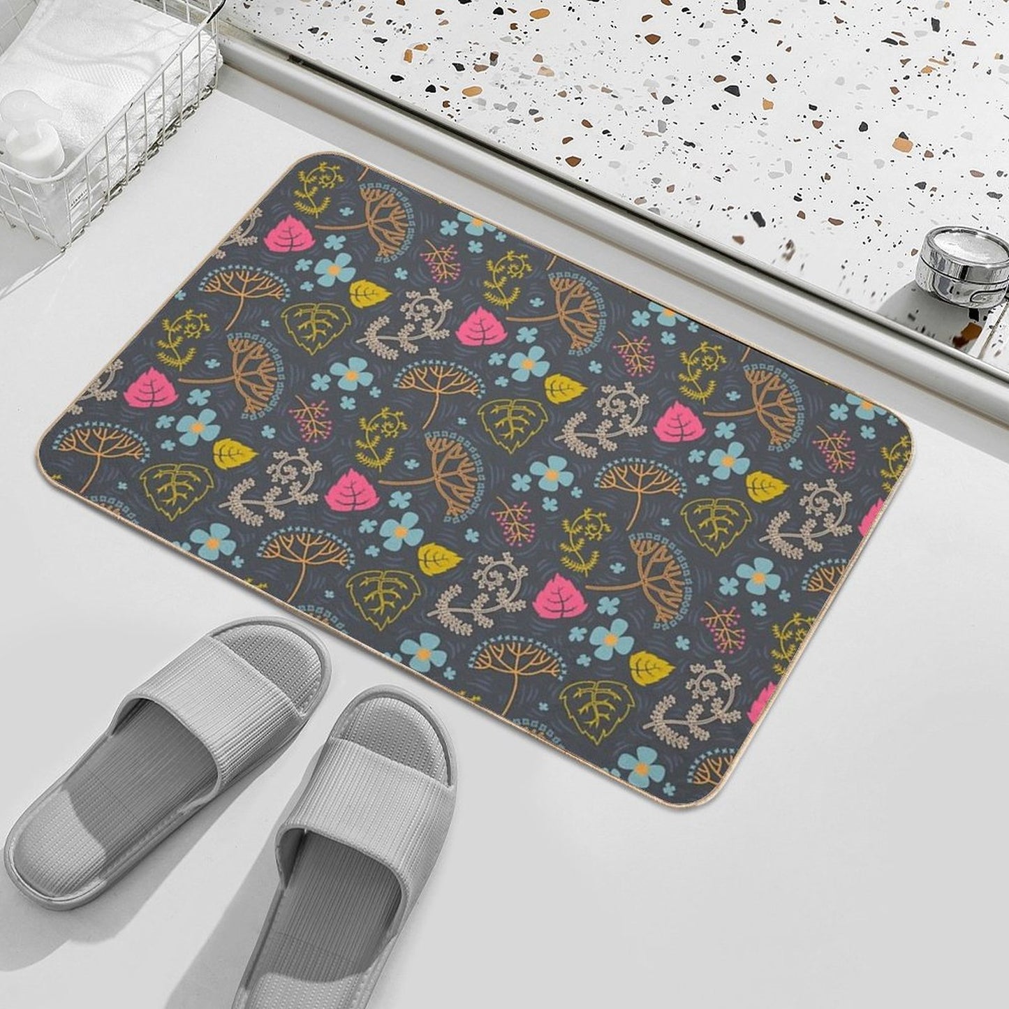 Dark Pond Pattern.  Versatile Bath Mat