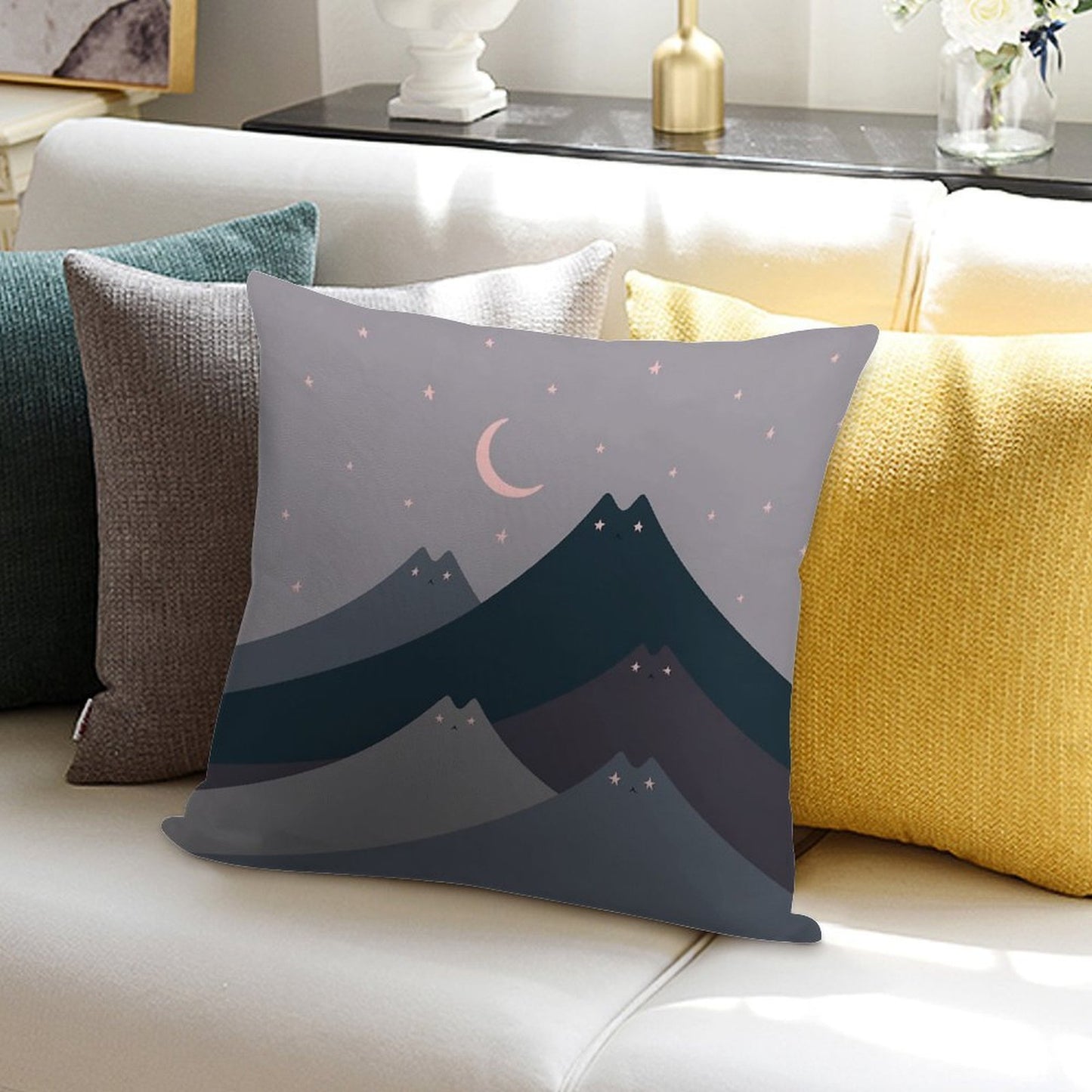 Cat Landscape 116 Soft Multiple Sizes Throw Pillow