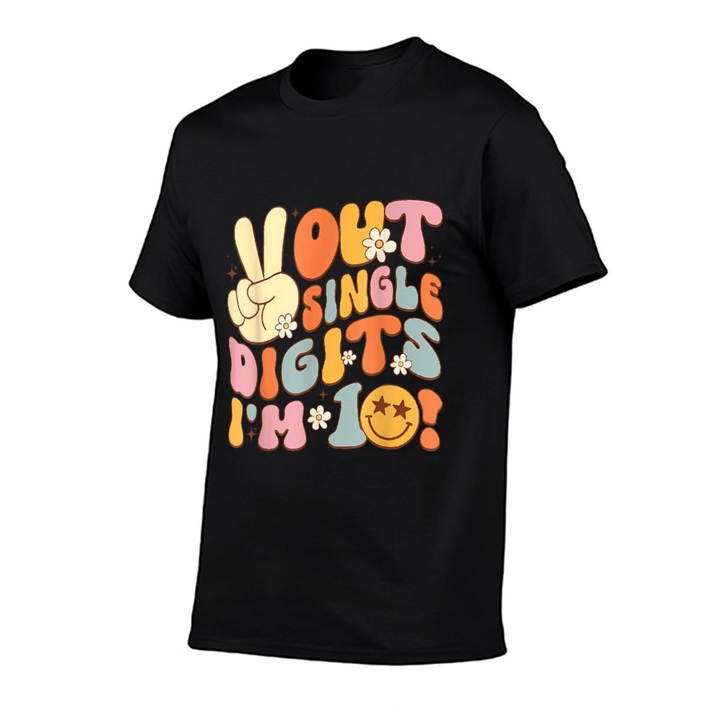 Groovy 10th Birthday Girl Peace Out Single Digits I'm 10  Quick-drying T-Shirt