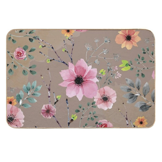 Watercolor Flowers XII (different Flowers)  Absorbent Bath Mat